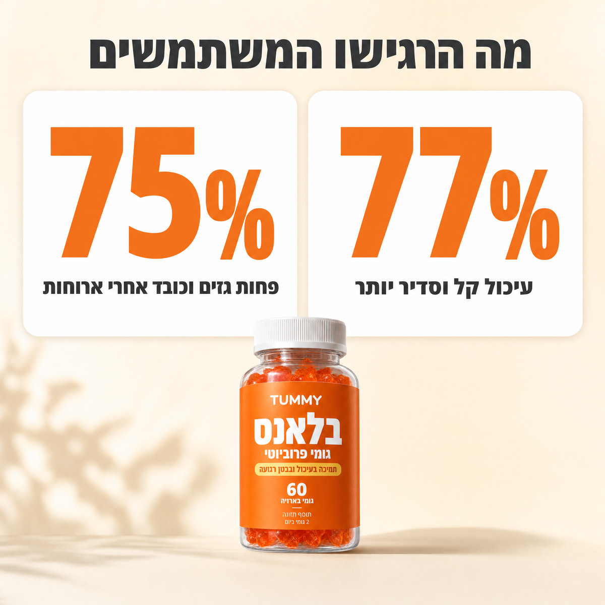 בלאנס - גומי פרוביוטי נגד נפיחות בטנית